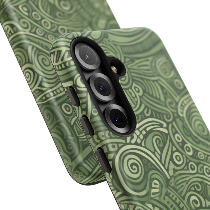 Abstract Groen Tribal Doodle Patroon