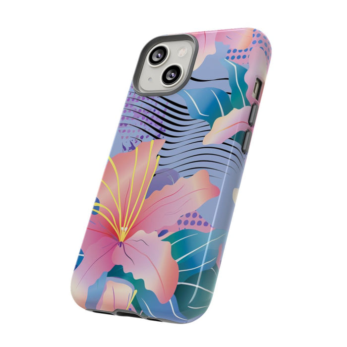 Roze Bloemenpatroon met Abstracte Accenten