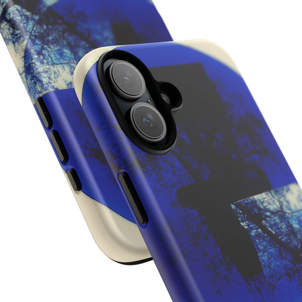 Abstracte Blauwe en Zwarte Geometrische Kunst