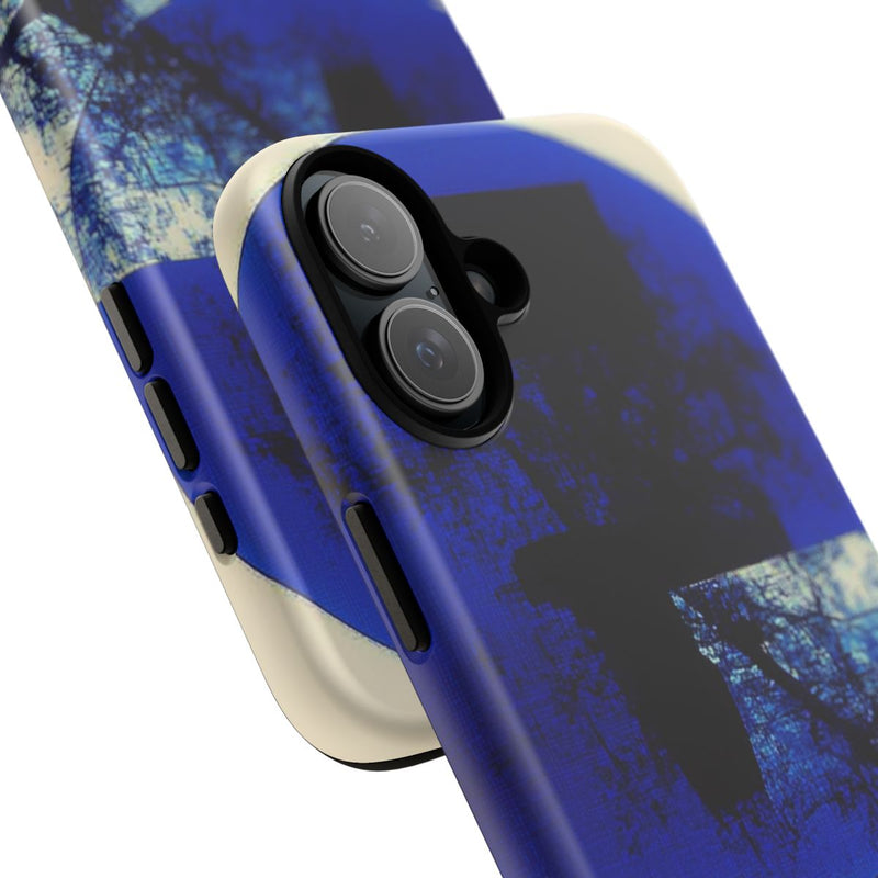 Abstracte Blauwe en Zwarte Geometrische Kunst