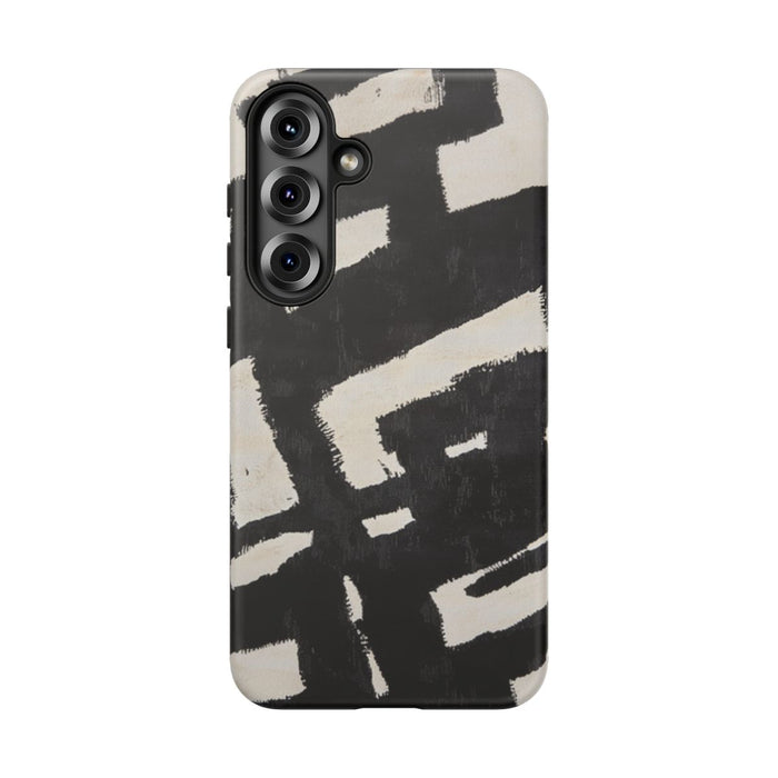 Abstract Zwart-Crème Patroon
