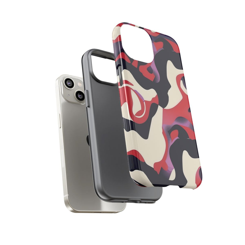 Abstract Rood-Zwart-Crème Patroon