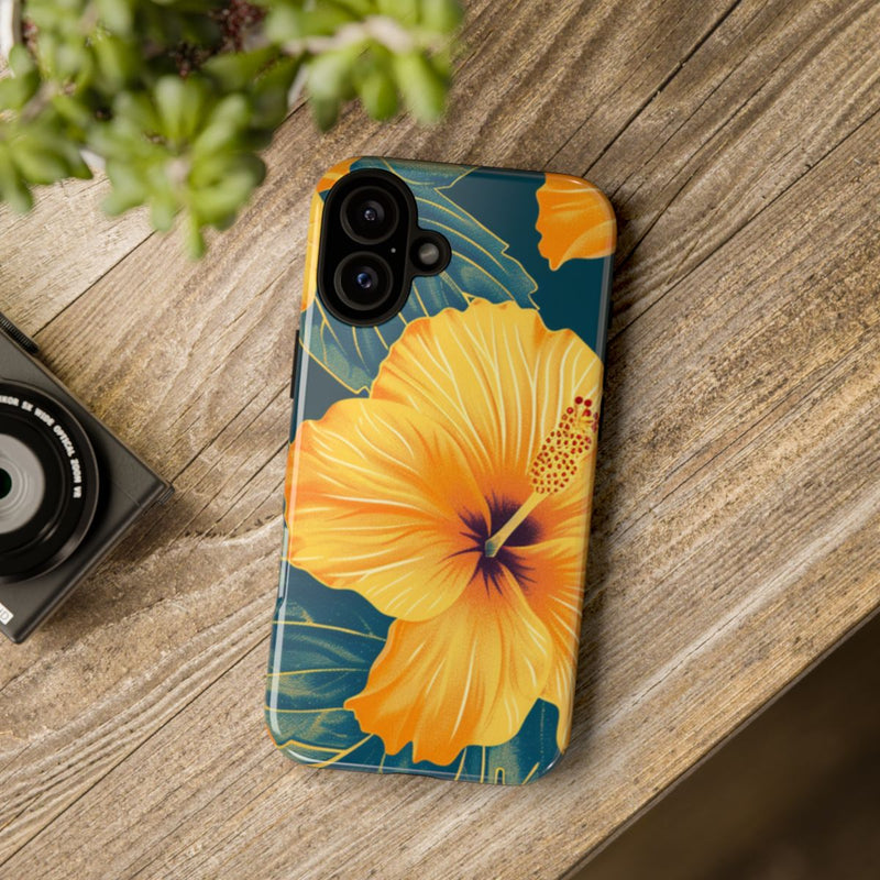 Gele Hibiscus Bloemenpatroon