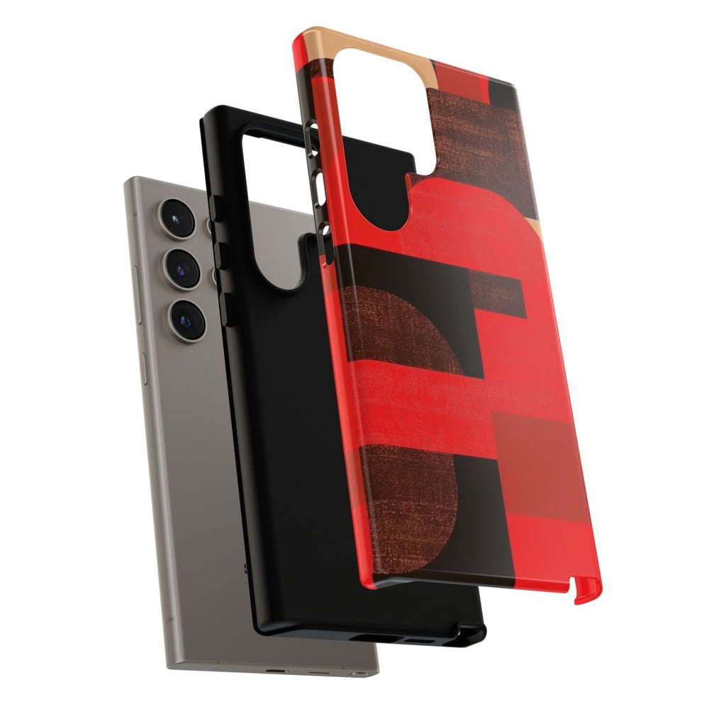 Rood-Bruin Geometrisch Abstract