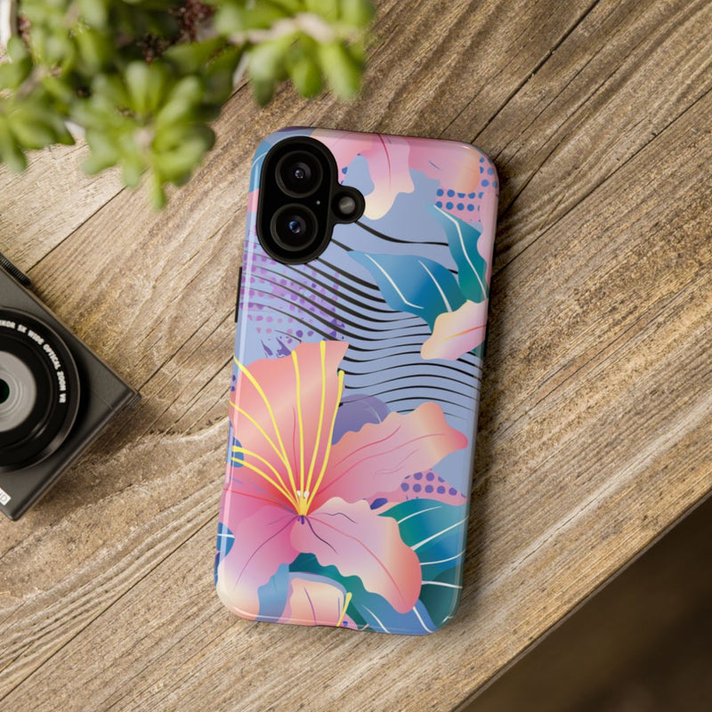 Roze Bloemenpatroon met Abstracte Accenten