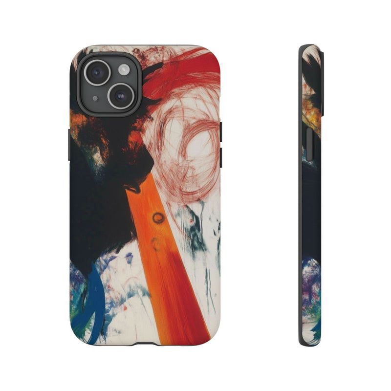 Abstracte Zwarte en Rode Penseelstreken