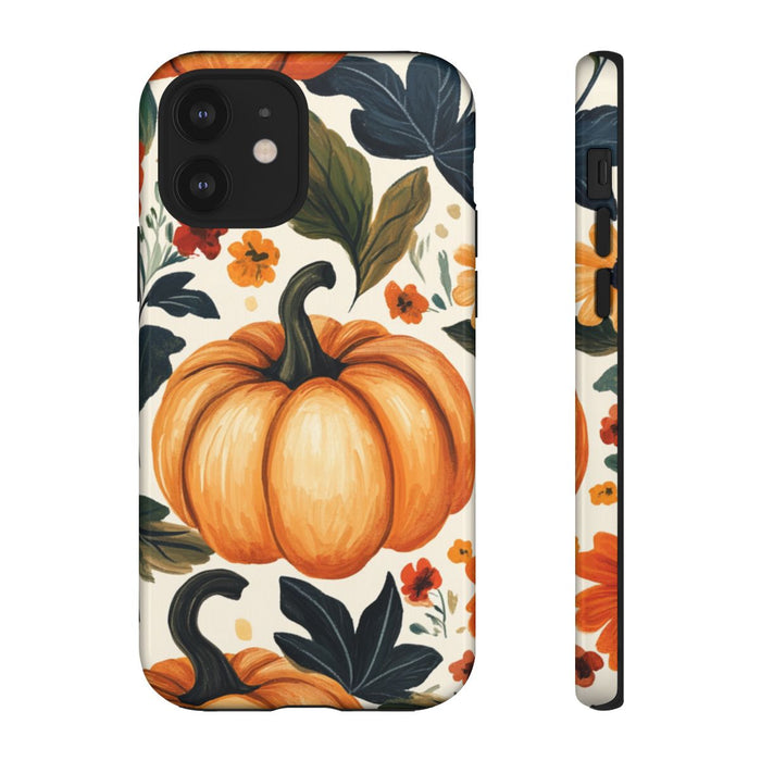 Herfst Pompoen en Bloemenpatroon