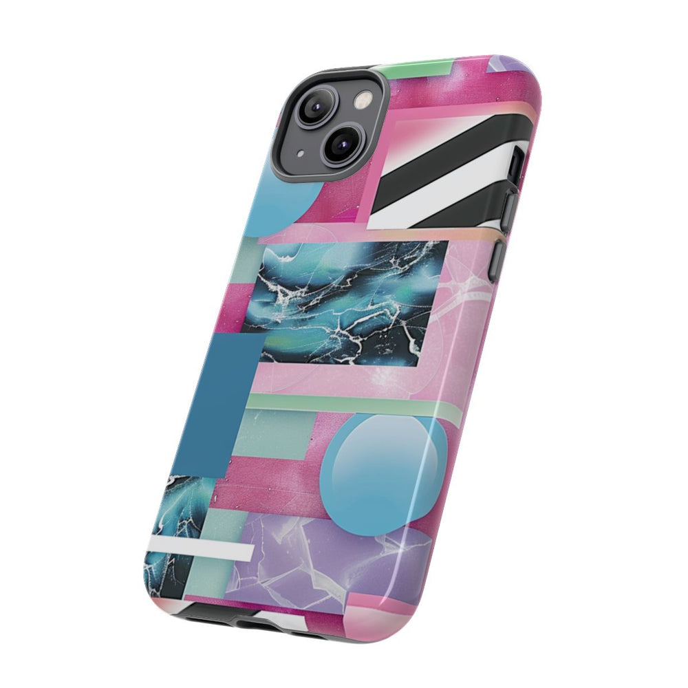 Abstract Geometrisch Patroon in Roze en Blauw