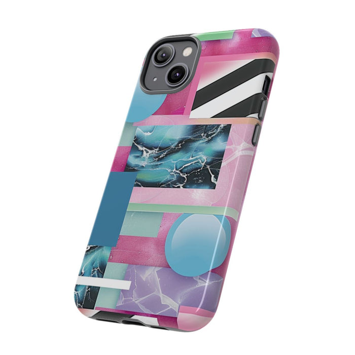 Abstract Geometrisch Patroon in Roze en Blauw