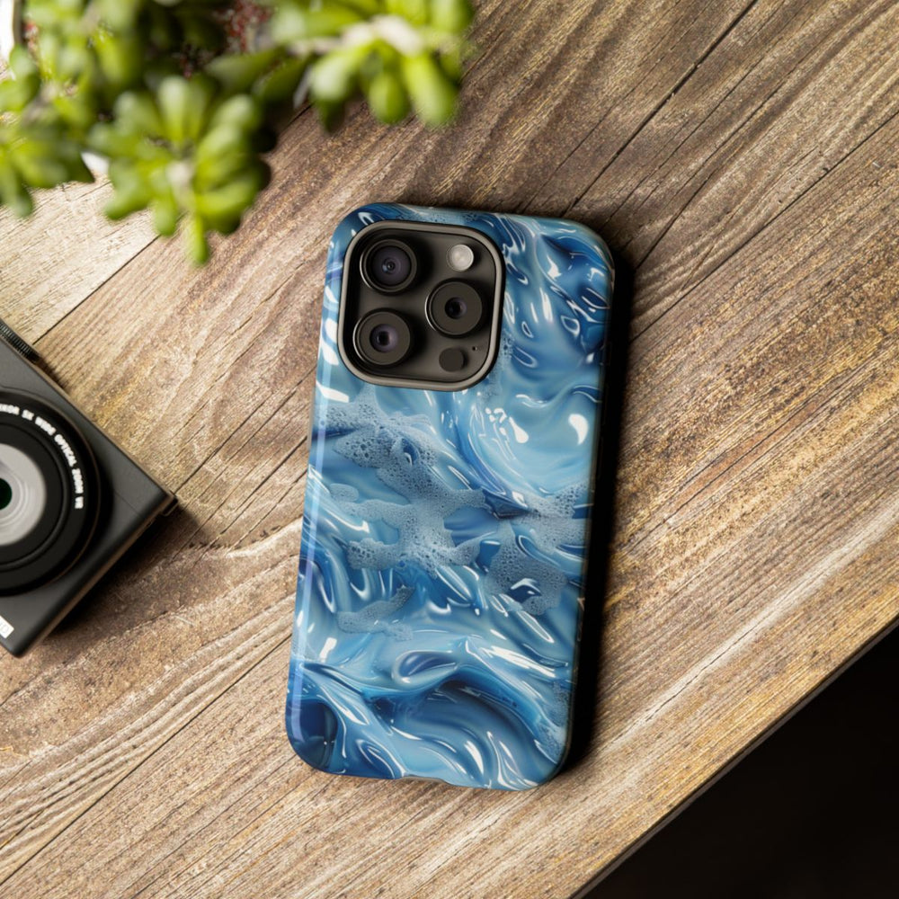 Blauw Abstract Golvend Patroon