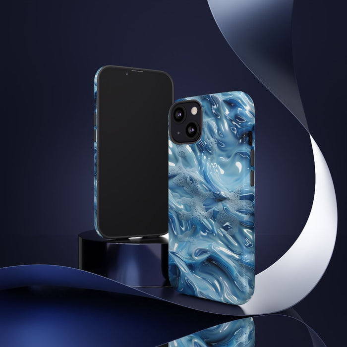 Blauw Abstract Golvend Patroon