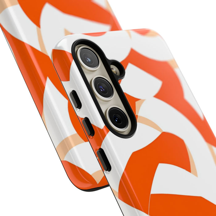 Oranje en Wit Geometrisch Patroon