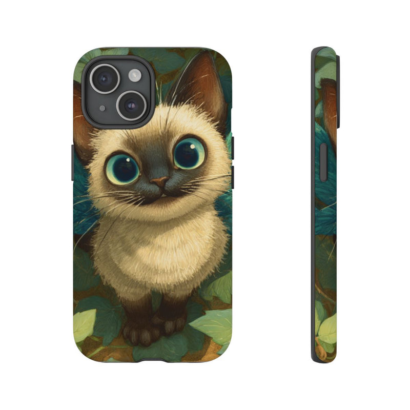 Schattig Siamees Katje met Blauwe Vleugels Illustratie