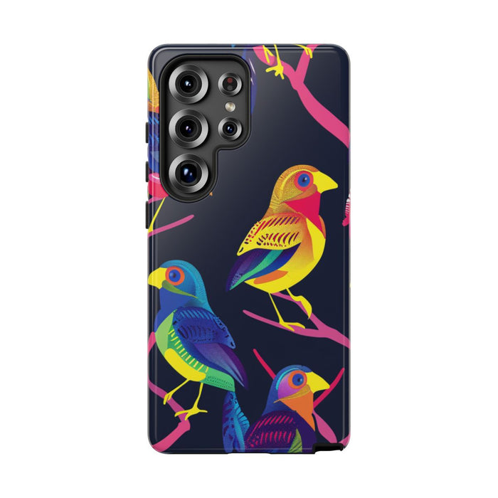 Neonkleurige Vogels op Takken
