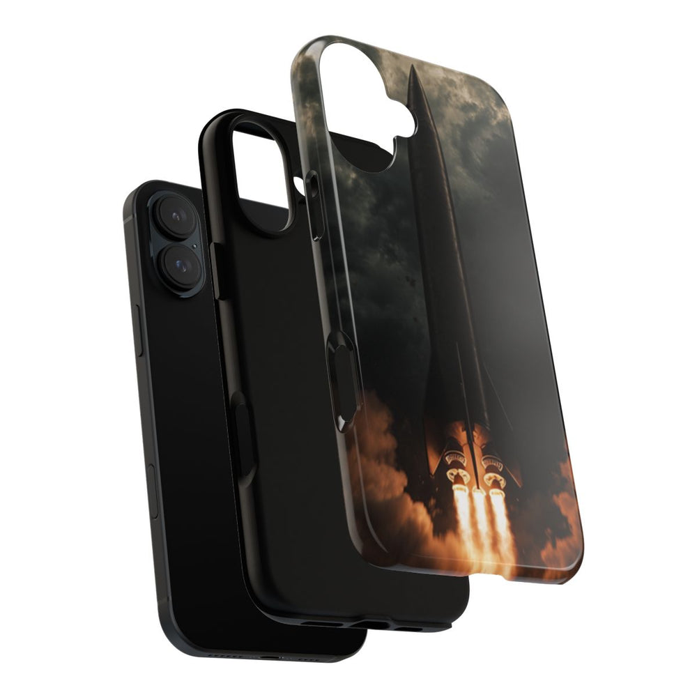 Donkere Raketlancering met Vurige Motoren