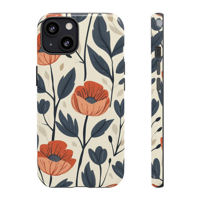 Oranje en Blauwe Bloemenpatroon