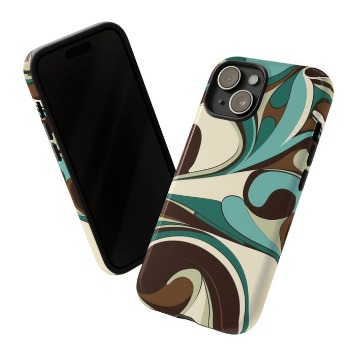 Abstracte Swirl in Teal en Bruin