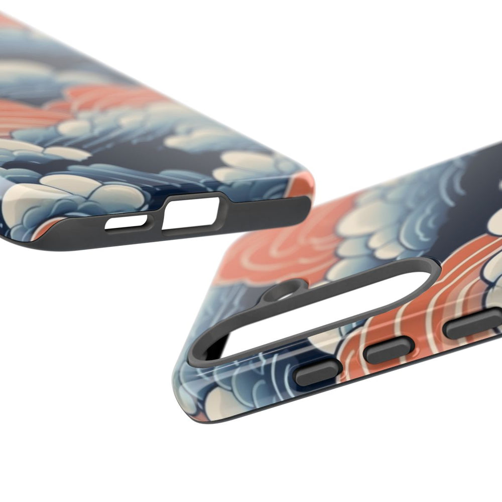 Gestileerd Wolkenpatroon in Blauw en Oranje