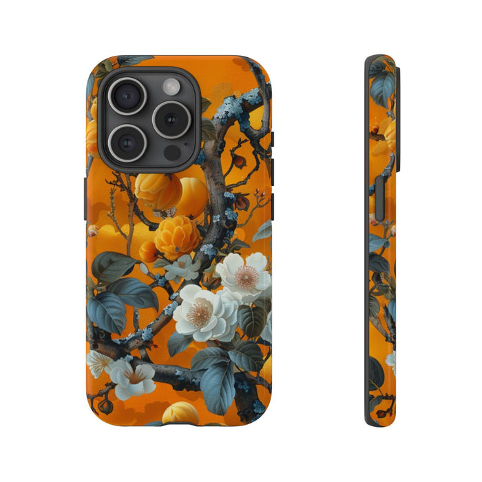 Vintage Botanisch Oranje Bloemenpatroon