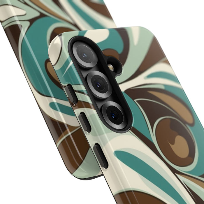 Abstracte Swirl in Teal en Bruin