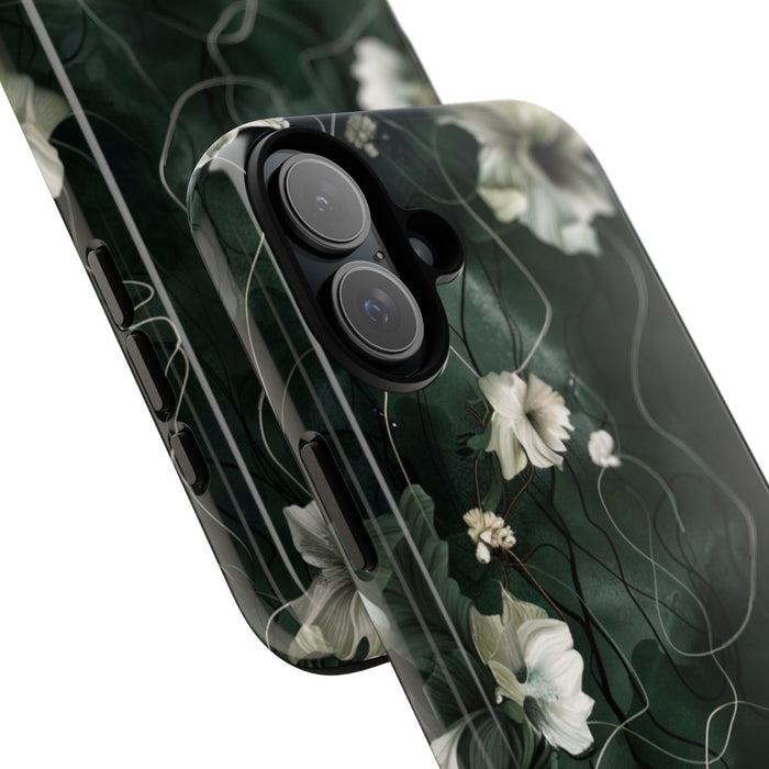 Donkergroene Bloemenranken met Glanzende Afwerking