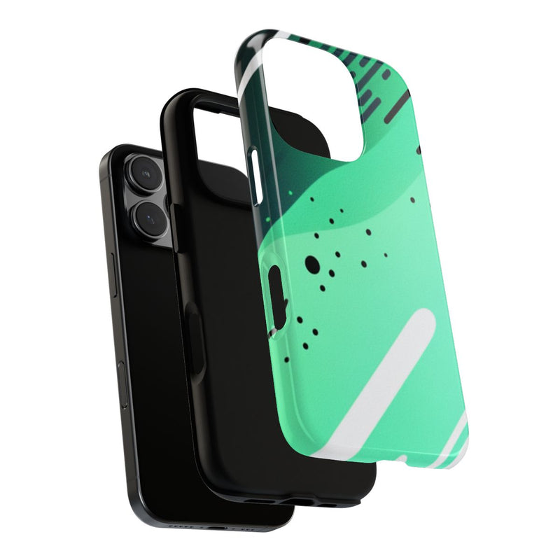 Geometrisch Groen-Zwart Abstract Patroon