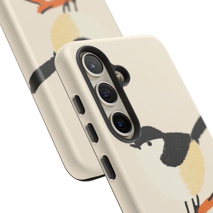 Minimalistische Vogelillustratie op Tak
