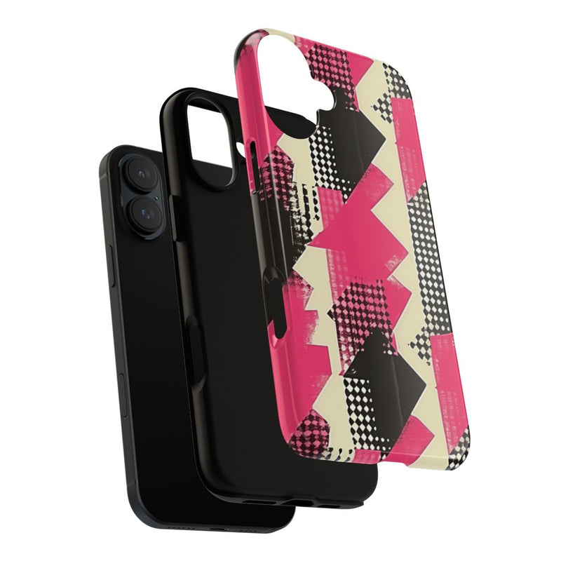 Roze en Zwart Abstract Geometrisch Patroon