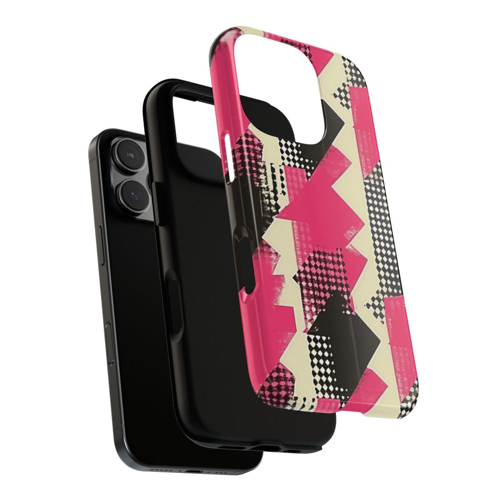 Roze en Zwart Abstract Geometrisch Patroon