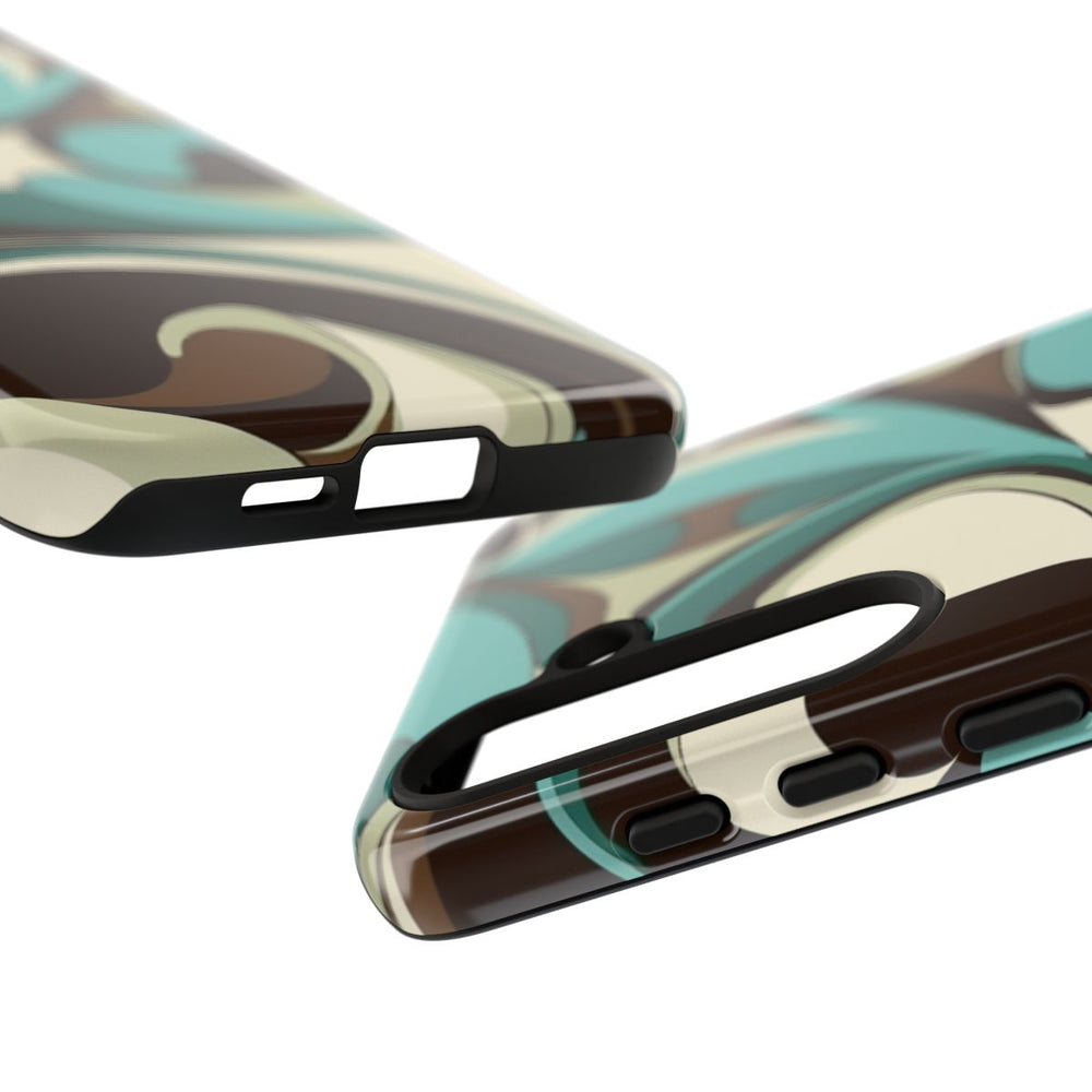 Abstracte Swirl in Teal en Bruin