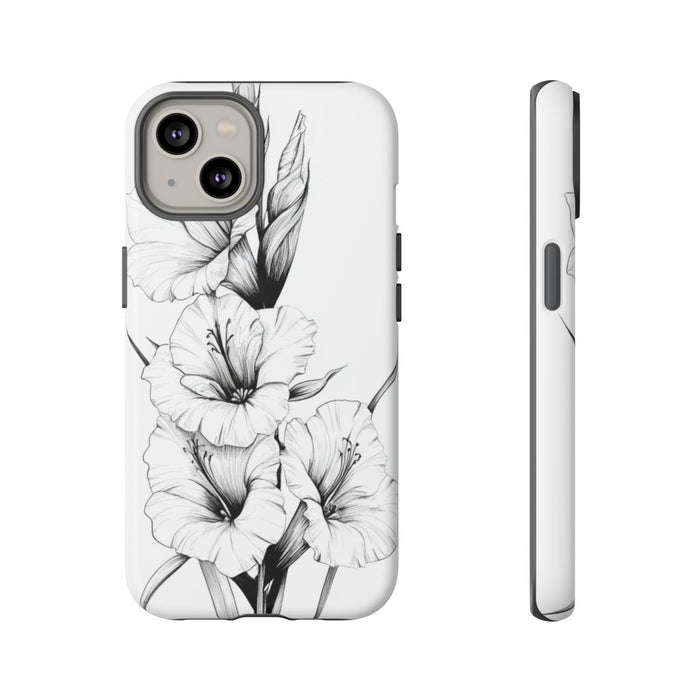 Fijne Lijn Gladiolen Bloemmotief
