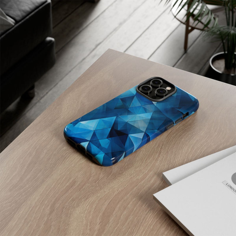 Blauw Geometrisch Driehoekenpatroon