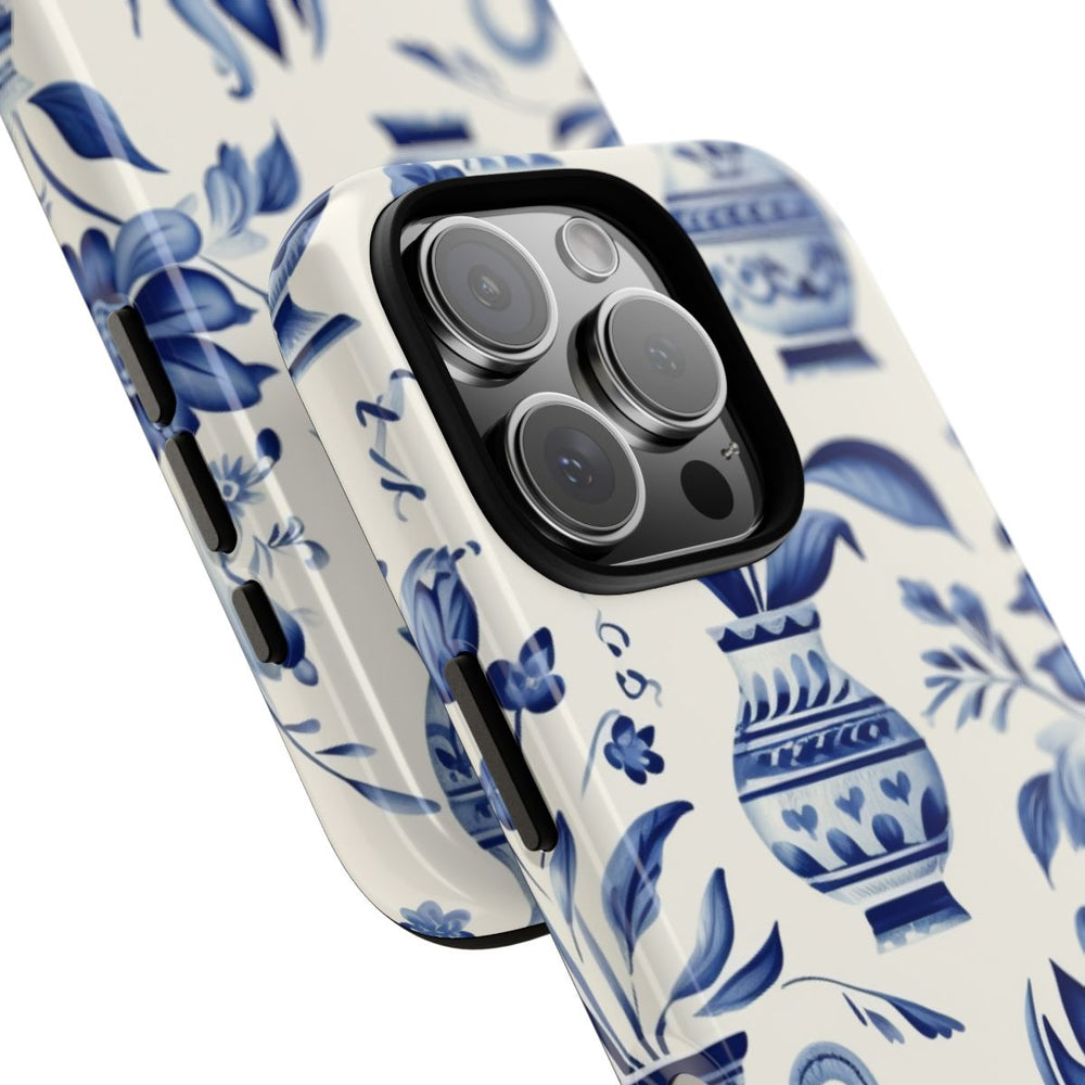 Blauw Bloemmotief met Delfts Vaaspatroon