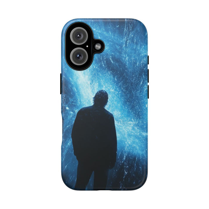 Silhouet met Blauwe Lichtflits