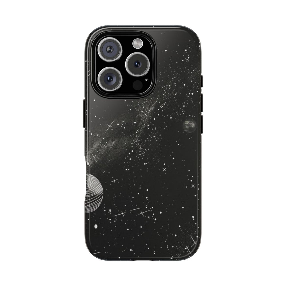 Monochrome Illustratie van het Zonnestelsel