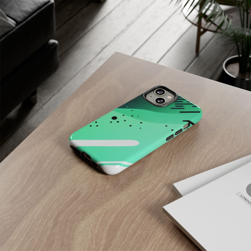 Geometrisch Groen-Zwart Abstract Patroon
