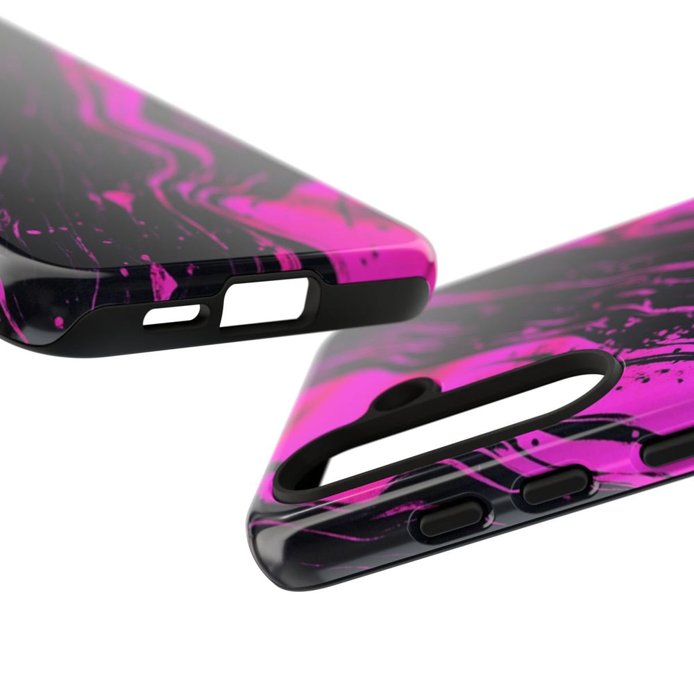Neonroze en Zwart Abstract Patroon