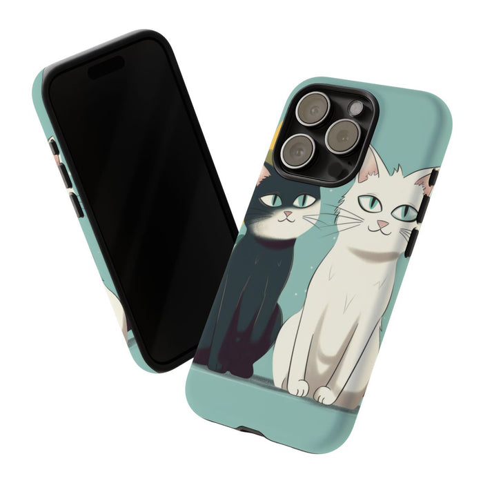 Twee Cartoonkatten met Zonnebloem
