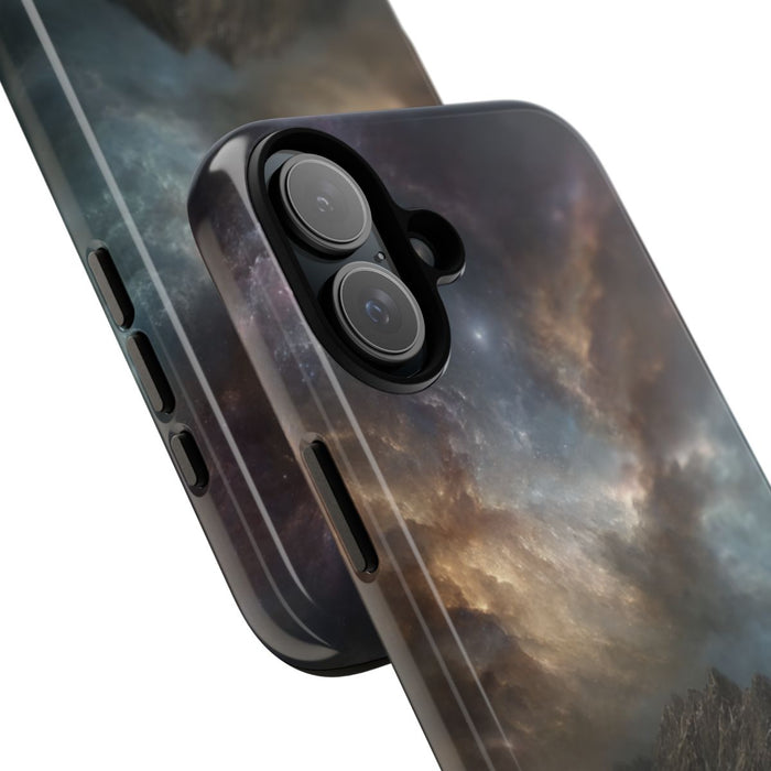 Majestueuze Bergtop Onder Indrukwekkende Nachtlucht