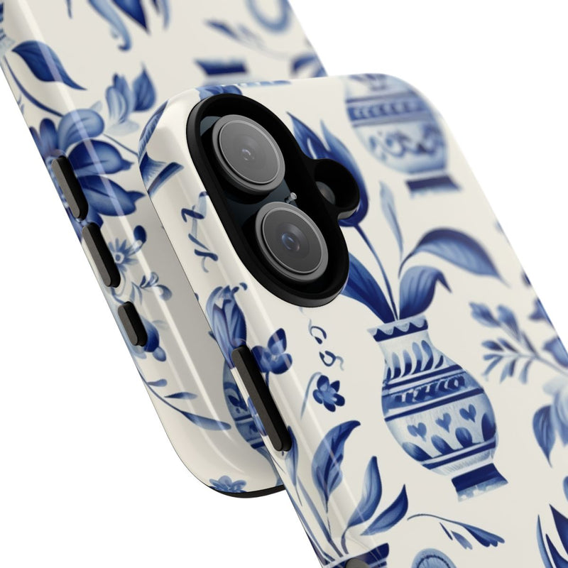 Blauw Bloemmotief met Delfts Vaaspatroon