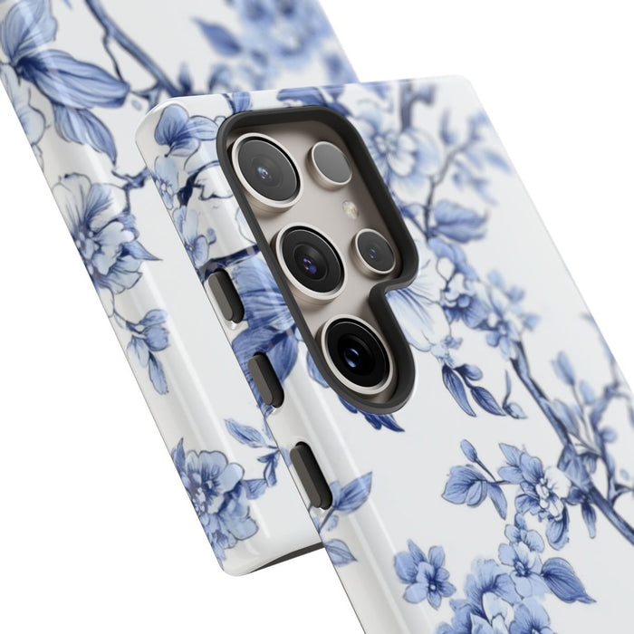 Blauw Vintage Bloemenpatroon