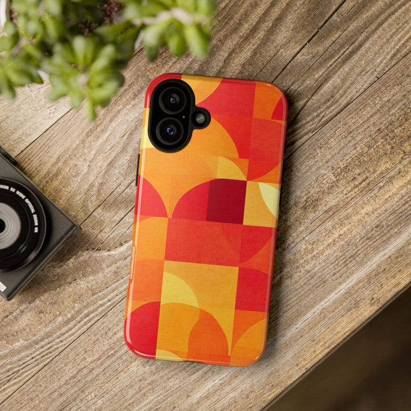 Geometrisch Rood- en Oranje-Patroon