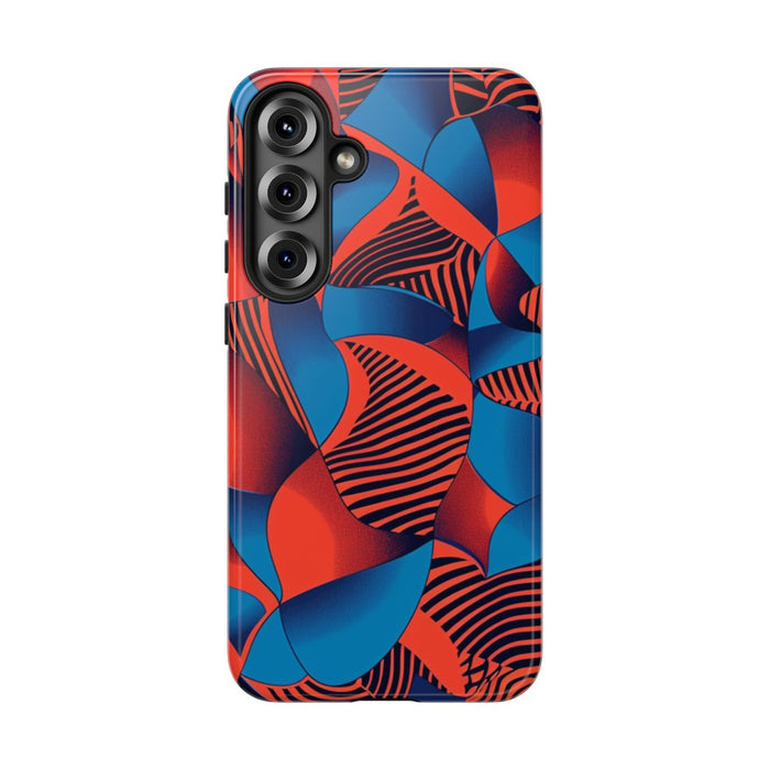 Levendig Rood-Blauw Abstract Patroon