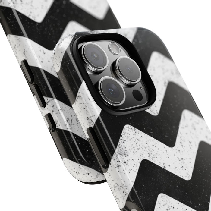 Zwart-Wit Zigzagpatroon met Vintage Effect