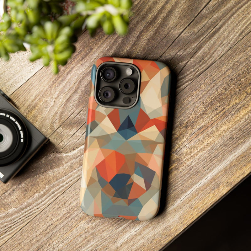 Geometrisch Abstract Patroon in Gedempte Warme Kleuren