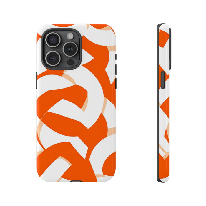 Oranje en Wit Geometrisch Patroon
