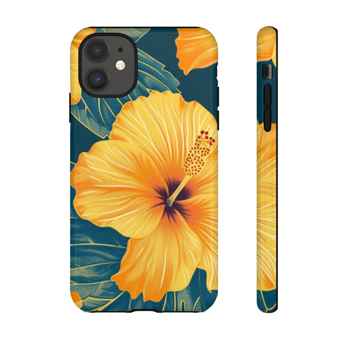 Gele Hibiscus Bloemenpatroon