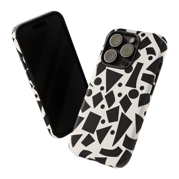 Zwart-Wit Geometrisch Abstract Patroon