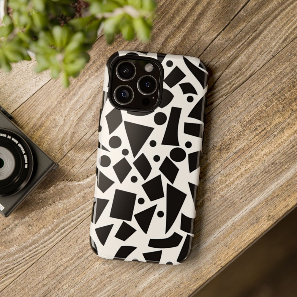 Zwart-Wit Geometrisch Abstract Patroon