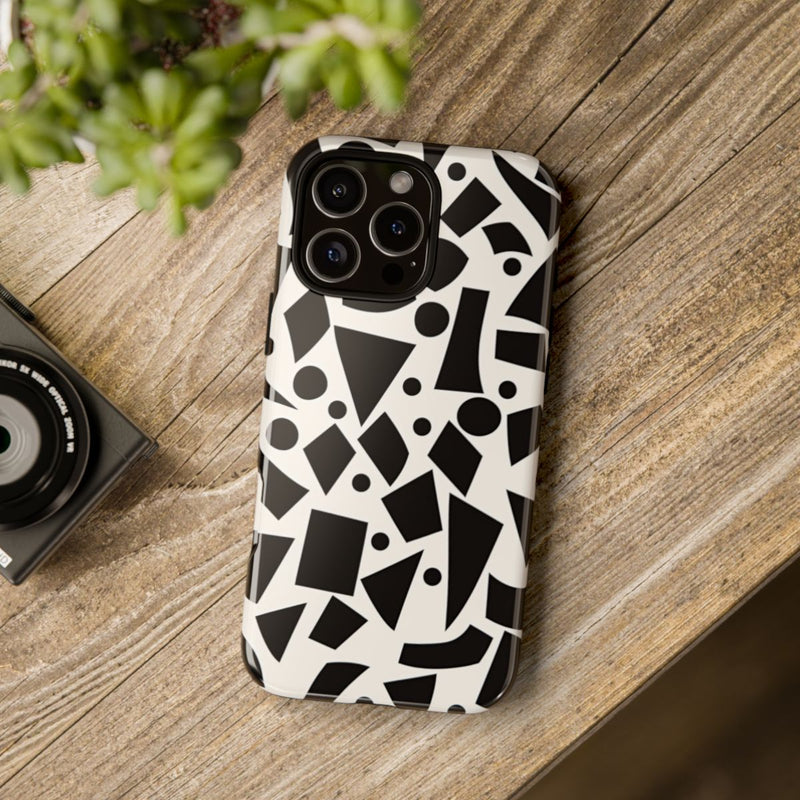 Zwart-Wit Geometrisch Abstract Patroon
